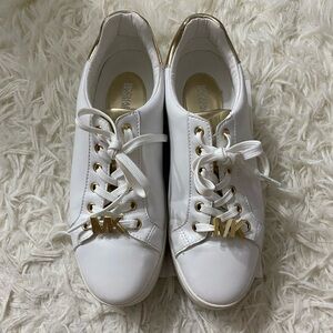 Michael Kors Lace Sneakers Gold White